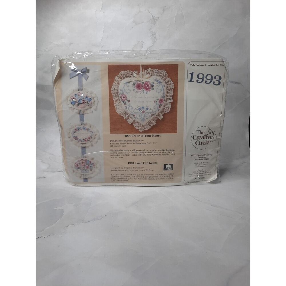 Vintage The Creative Circle Embroidery Stitch Kit 1993 Door To Your Heart